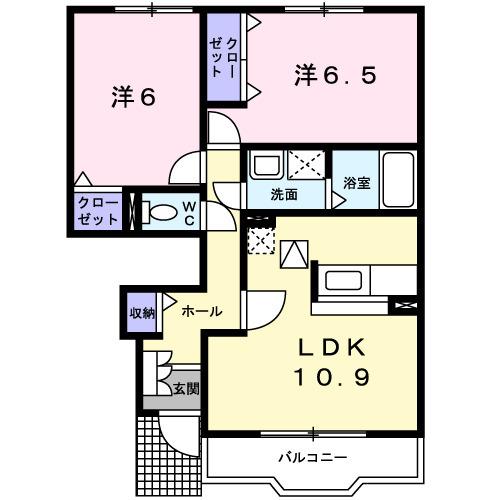 アルドーレ　Ｂ 間取り図画像
