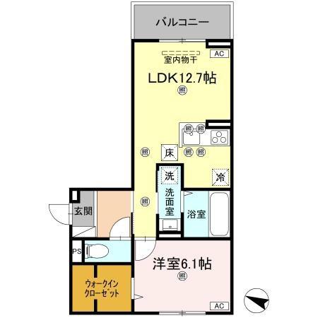 フィオーレガーデン北田宮　Ｃ 間取り図画像