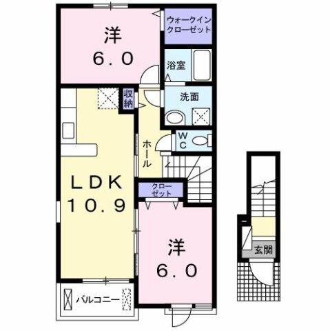 コンフォール矢三　Ｃ（201） 間取り図画像