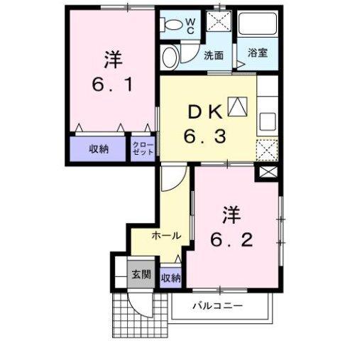グランディ−ル　Ｈ 間取り図画像