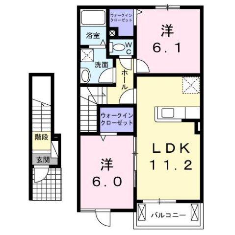 ルーベル鴨島Ｂ 間取り図画像