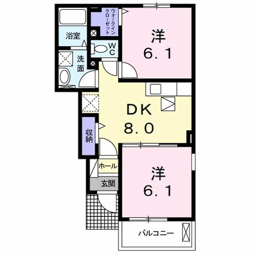コンフォール矢三　Ａ 間取り図画像