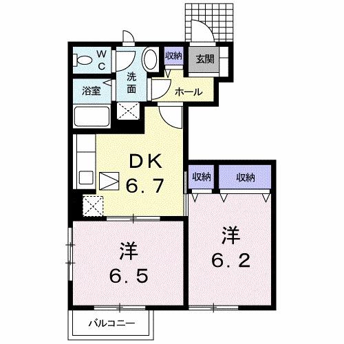 アビタシオン勝瑞Ｅ（102） 間取り図画像