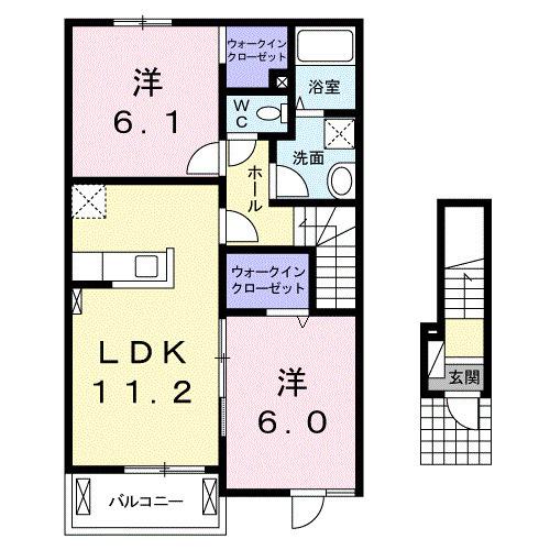クレール・ココア　Ⅱ（202） 間取り図画像
