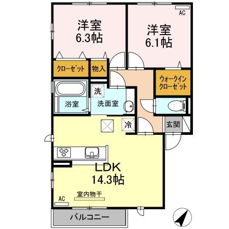 アムール　Ｆ棟 間取り図画像