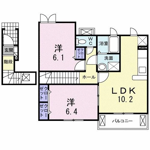 ハッピネスハウス　Ｂ（202） 間取り図画像