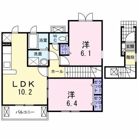 ハッピネスハウス　Ｂ（201） 間取り図画像