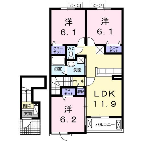 サンセール・ポワ・メゾンⅣ（202） 間取り図画像