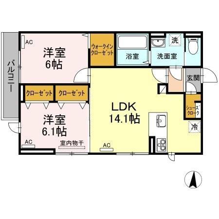 グランディール南佐古 間取り図画像
