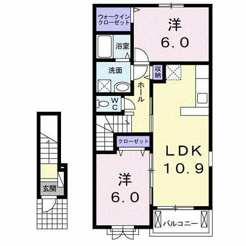 エルハーベン加茂宮Ｃ（203） 間取り図画像