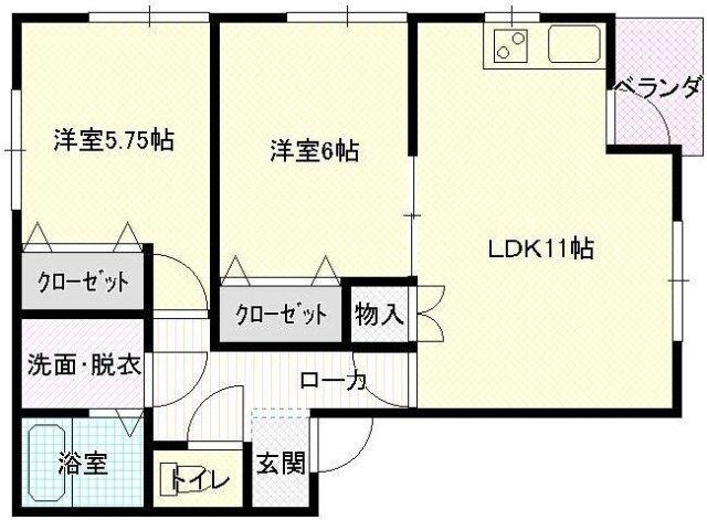 ヴィレッチ若松（A-5） 間取り図画像