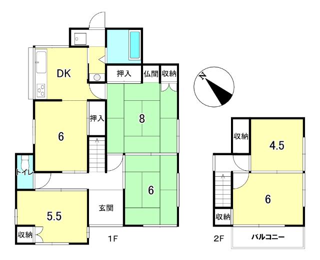 間取り図です。６DKのお家です。