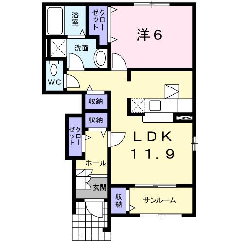 アフロディーティア　Ⅲ（104） 間取り図画像