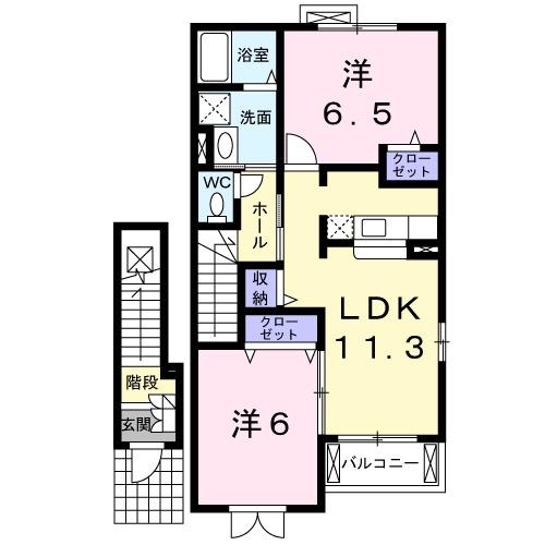 グランド−ルＥＴ　Ｈ（204） 間取り図画像