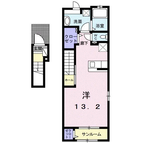 シュガー　レイ（201） 間取り図画像