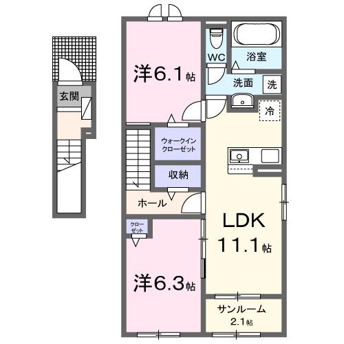 アプローチⅣ（201） 間取り図画像