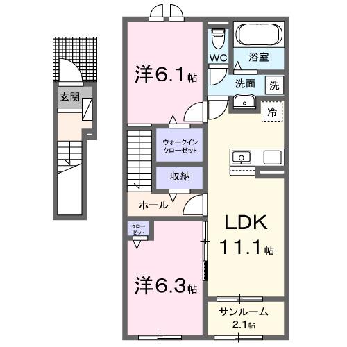 アプローチⅣ（202） 間取り図画像