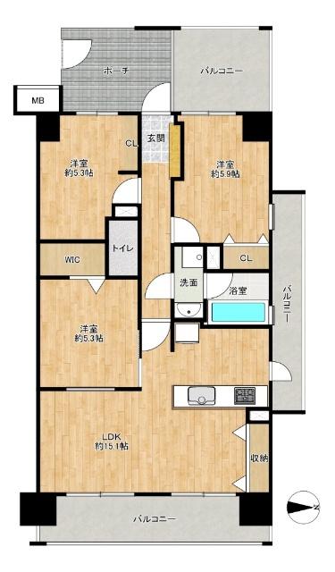 ソシエ北大阪1期棟 間取り図画像