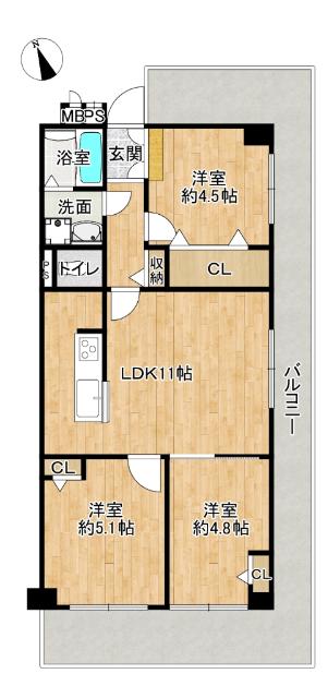 三国本町スカイハイツ 間取り図画像