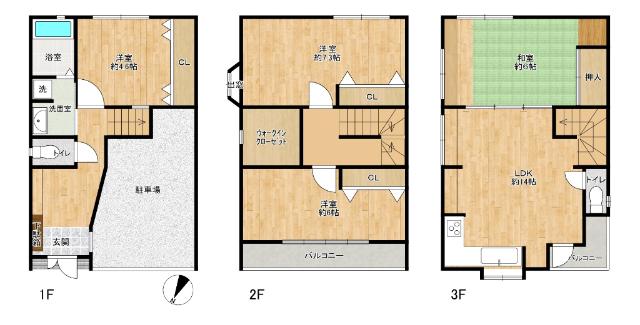 大阪市西淀川区歌島二丁目　中古戸建 間取り図画像