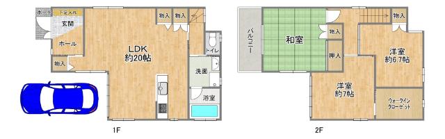 大阪市西淀川区千舟二丁目　中古戸建 間取り図画像