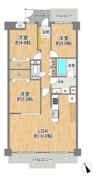 ユニライフ北大阪弐号棟 間取り図画像