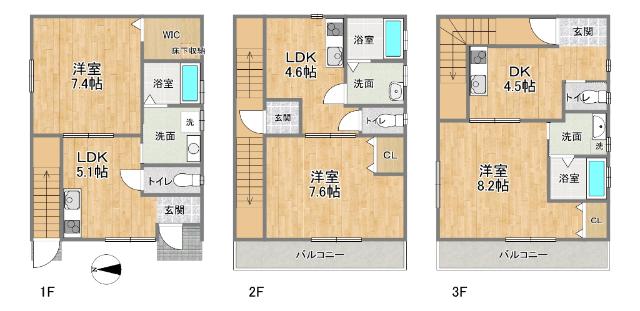 堺市堺区南清水町二丁　一棟収益 間取り図画像