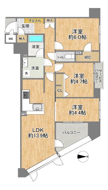ランズ南森町 間取り図画像