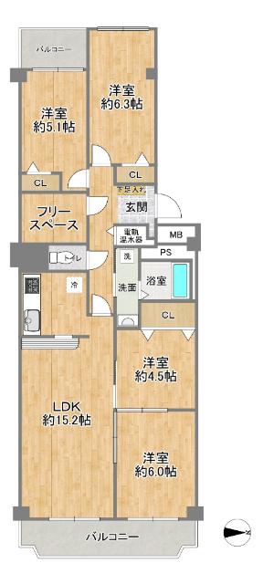 サンヴェール千里緑地公園 間取り図画像