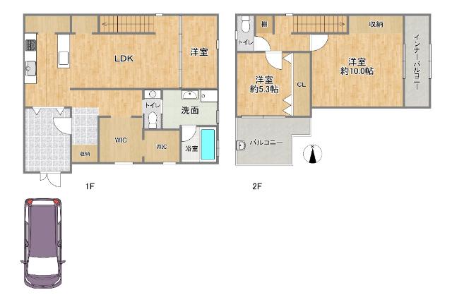 大阪市淀川区加島一丁目　中古戸建 間取り図画像