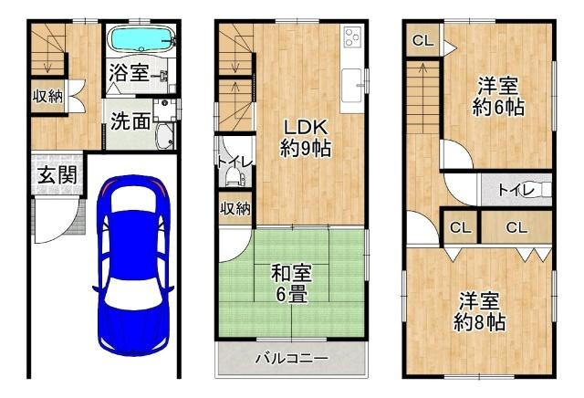大阪市淀川区木川東二丁目　中古戸建 間取り図画像