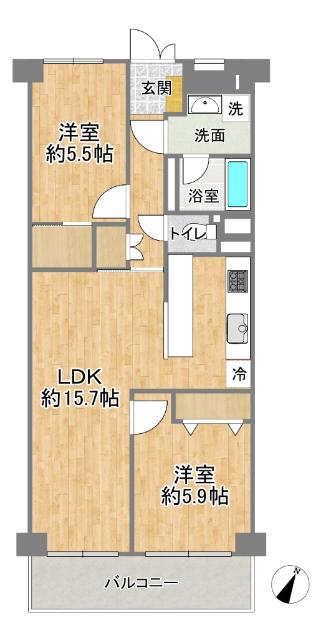 姫里スカイハイツ 間取り図画像