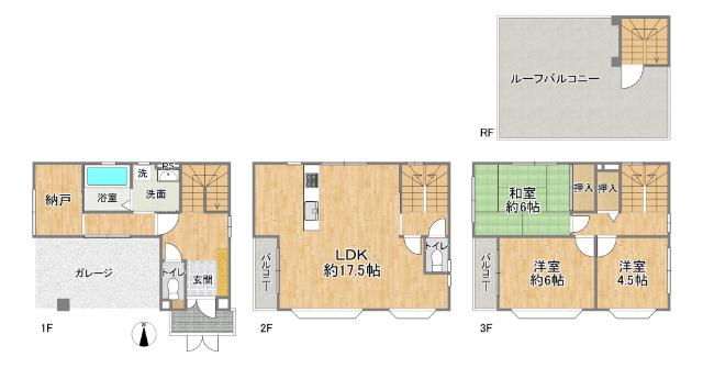 大阪市淀川区三津屋北　中古戸建 間取り図画像