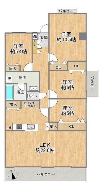 千里中央パーク・ヒルズ　D棟 間取り図画像