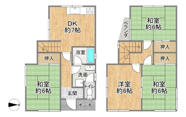 松原市天美西五丁目　中古戸建 間取り図画像