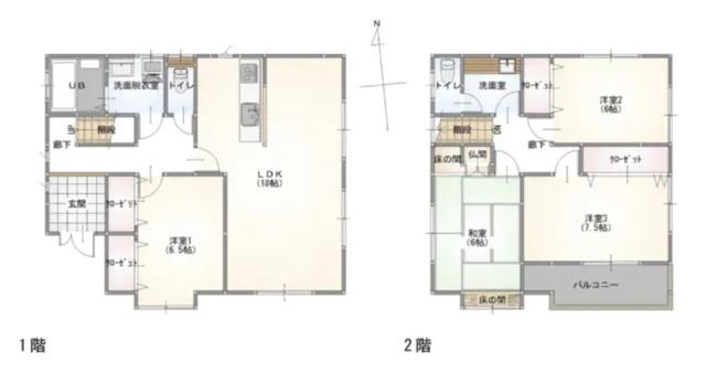 鯖江市上氏家町　中古住宅 間取り図画像