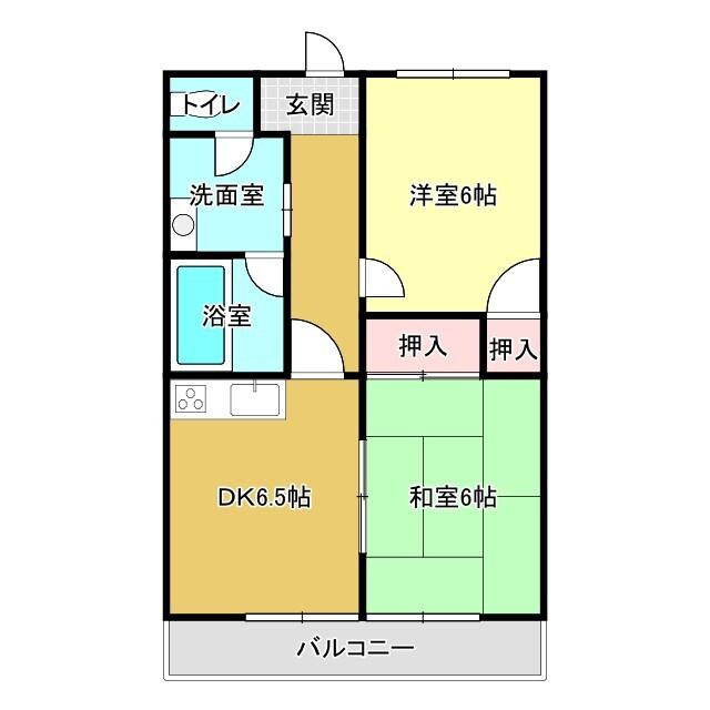 掛川市緑ケ丘アパート 間取り図画像