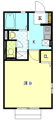 掛川市城西アパート 間取り図画像
