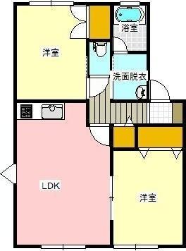 焼津市南小川アパート 間取り図画像