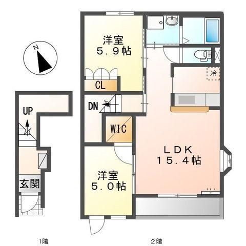 藤枝市藤枝アパート 間取り図画像