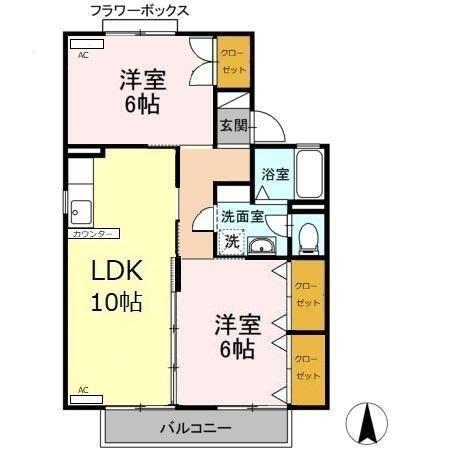掛川市天王町アパート 間取り図画像