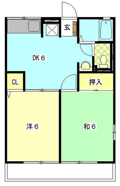 掛川市弥生町アパート 間取り図画像