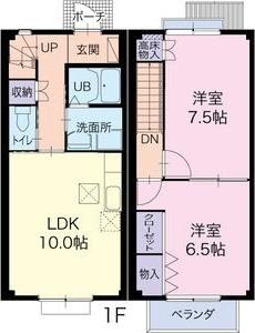 袋井市浅羽テラスハウス 間取り図画像