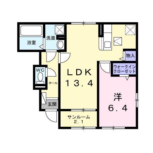 藤枝市音羽町アパート 間取り図画像