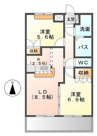 焼津市下小田アパート 間取り図画像