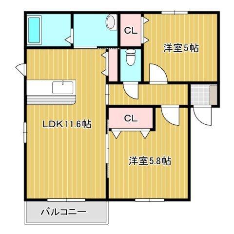 袋井市上山梨アパート 間取り図画像