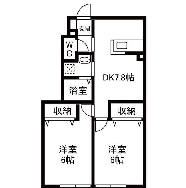 焼津市下小田上町アパート 間取り図画像