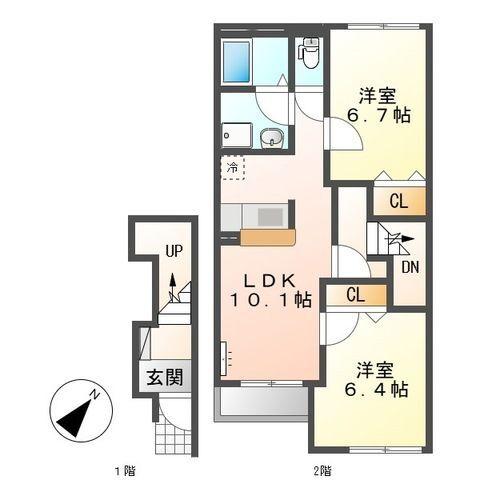 榛原郡吉田町大幡アパート 間取り図画像