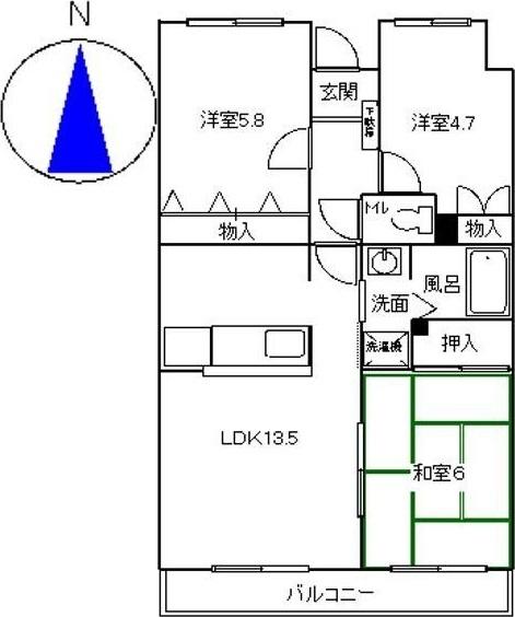 藤枝市田沼マンション 間取り図画像