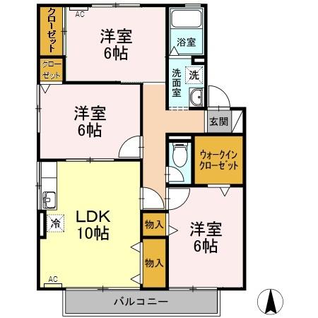藤枝市高柳アパート 間取り図画像